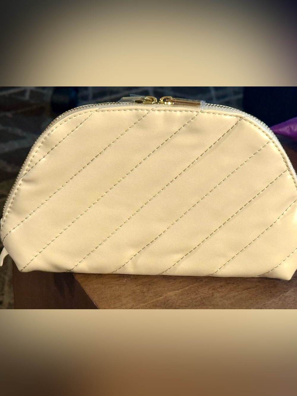 Must Have!Yves Saint Laurent Royal Cream Leather Quilted Troussau bagw Partition - Picture 14 of 15